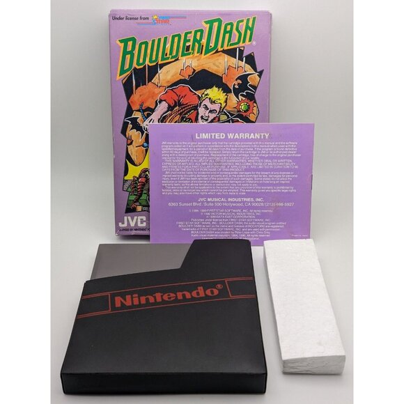 Boulder Dash (Nintendo NES, 1990) CIB w/ Cart, Box, Sleeve & Manual Tested Works - Picture 9 of 12